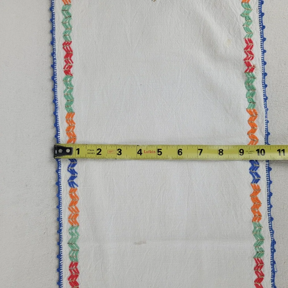 Vintage Mexican Hand Embroidered Table Linen Set 5pc Siesta‎ Donkey Folk Art